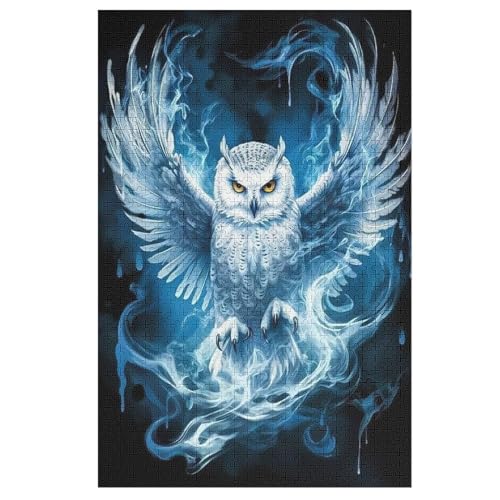 Eule Puzzle Für Erwachsene 1000 Teile Premium 100% Recyceltes Brett Zum Lernen, Lernspielzeug, Familienspiele Kinder Holzpuzzle （78×53cm） von GGJJTT