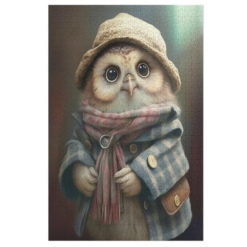 Eule Puzzle Für Erwachsene 1000 Teile Premium 100% Recyceltes Brett Zum Lernen, Lernspielzeug, Familienspiele Kinder Holzpuzzle （78×53cm） von GGJJTT