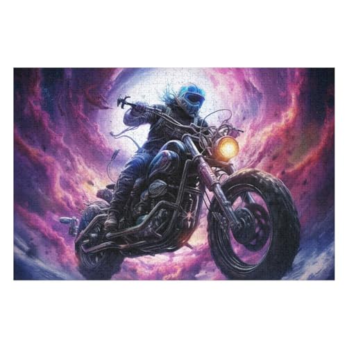 FAmeiseasy Motorbike Puzzle 1000 Teile, Holzpuzzle Herausforderndes Geschicklichkeitsspiel Kinder Erwachsenenpuzzle Ab 12 Jahren 75×50cm von GGJJTT