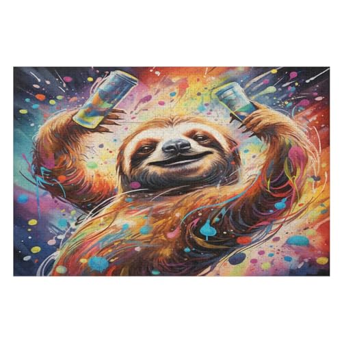 Faultier Puzzle 1000 Teile, Holzpuzzle Für Erwachsene Kinder, Impossible Puzzles, Geschicklichkeitsspiel Für Die Ganze Familie 75×50cm Faultier Puzzle 1000 Teile, Holzpuzzle Für Erwachsene Kinder, Impossible Puzzles, Geschicklichkeitsspiel Für Die Ganze Familie 75×50cm von GGJJTT