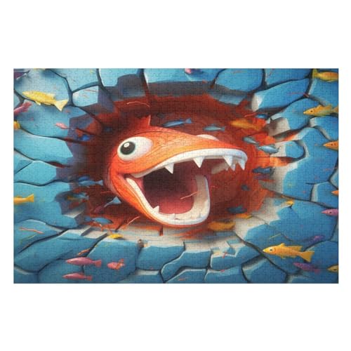 Fisch Holzpuzzle 1000 Teile,Puzzles Für Erwachsene, Impossible Puzzle, Kinder Legespiel 75×50cm Fisch Holzpuzzle 1000 Teile,Puzzles Für Erwachsene, Impossible Puzzle, Kinder Legespiel 75×50cm von GGJJTT
