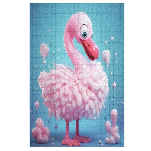 Flamingo 1000 Teile Puzzles, Wood Craft, Hochwertiges Modernes Puzzle, DIY, Für Erwachsene Und Kinder Ab 12 Jahren, （78×53cm） von GGJJTT