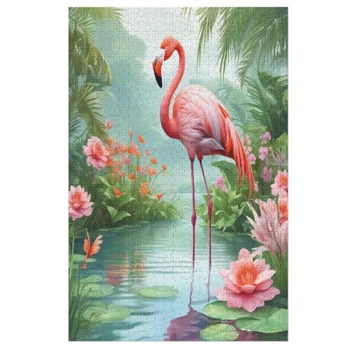 Flamingo Holzpuzzle 1000 Teile Klassische Puzzles Erwachsene Kinder Puzzle DIY Kit Holzspielzeug Einzigartiges Geschenk （78×53cm） von GGJJTT