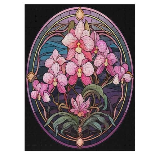 Flower 500 Teile Puzzle Für Erwachsene, Herausforderung Puzzles - Familienpuzzle Verringerter Druck Schwieriges Puzzle Rahmen Holzpuzzle Für Erwachsene Kinder 12+ （55×41cm） von GGJJTT
