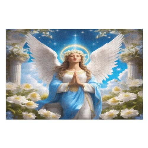 Friedensgöttin Puzzle Für Erwachsene 1000 Teile Premium 100% Recyceltes Brett Zum Lernen, Lernspielzeug, Familienspiele Kinder Holzpuzzle （75×50cm） von GGJJTT