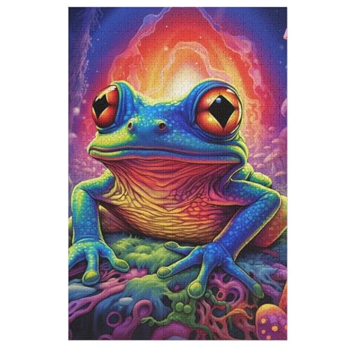 Frosch Holzpuzzle 1000 Teile Klassische Puzzles Erwachsene Kinder Puzzle DIY Kit Holzspielzeug Einzigartiges Geschenk 78×53cm Frosch Holzpuzzle 1000 Teile Klassische Puzzles Erwachsene Kinder Puzzle DIY Kit Holzspielzeug Einzigartiges Geschenk 78×53cm von GGJJTT
