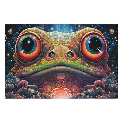 Frosch Puzzle 1000 Teile, Holzpuzzle Für Erwachsene Kinder, Impossible Puzzles, Geschicklichkeitsspiel Für Die Ganze Familie 75×50cm von GGJJTT
