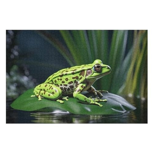 Frosch Puzzles 1000 Teile Erwachsener Kniffel Spaß Für Die Ganze Familie, Holzpuzzle Kinder Erwachsene, Impossible Puzzle Schwer 75×50cm von GGJJTT