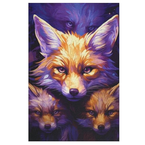 Fuchs 1000 Teile Puzzles Für Erwachsene Holzpuzzle Familienpuzzlespiel Stressabbau-Puzzle Für Erwachsene Kinder Ab 12 Jahren （78×53cm） von GGJJTT