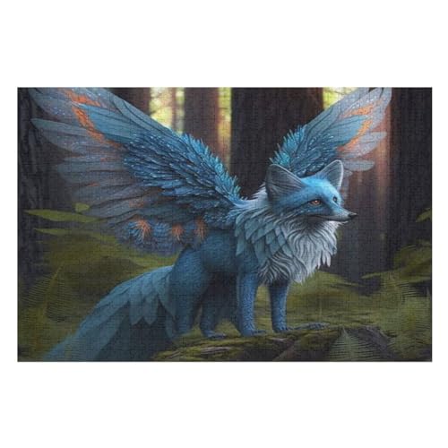 Fuchs Holzpuzzle 1000 Stück Puzzles Für Erwachsene Teenager Stress Abbauen Familien-Puzzlespiel Poster 1000-teiliges Puzzle Kinder Lernspiel Spielzeug Geschenk （75×50cm） von GGJJTT