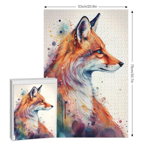 Fuchs Holzpuzzle 1000 Teile Klassische Puzzles Erwachsene Kinder Puzzle DIY Kit Holzspielzeug Einzigartiges Geschenk 78×53cm Fuchs Holzpuzzle 1000 Teile Klassische Puzzles Erwachsene Kinder Puzzle DIY Kit Holzspielzeug Einzigartiges Geschenk 78×53cm von GGJJTT