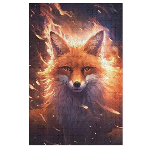 Fuchs Holzpuzzle Erwachsene - 1000 Teiliges Jigsaw Knobelspiel - Puzzle Für Erwachsene & Kinder - Outdoor & Reisespielzeug 78×53cm von GGJJTT
