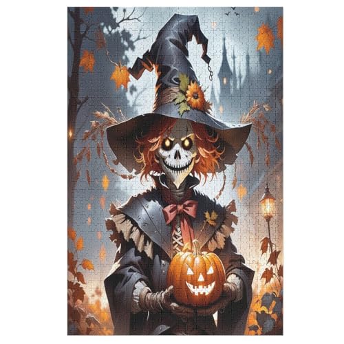 Für Erwachsene 1000-Teiliges Halloween-Clown -Puzzles, Holzbrett-Puzzle, Für Kinder, Geschenke, 78×53cm von GGJJTT
