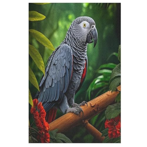 Für Erwachsene 1000-Teiliges Papagei -Puzzles, Holzbrett-Puzzle, Für Kinder, Geschenke, 78×53cm von GGJJTT