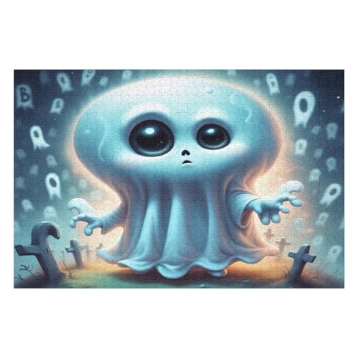 Geist Puzzles 1000 Teile Erwachsener Kniffel Spaß Für Die Ganze Familie - 1000 Puzzleteilige Motive, Holzpuzzle Kinder Erwachsene, Impossible Puzzle Schwer （75×50cm） von GGJJTT