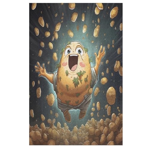 Gemüse Potatoes Puzzle 1000 Teile, Holzpuzzle Für Erwachsene Kinder, Impossible Puzzles, Geschicklichkeitsspiel Für Die Ganze Familie （78×53cm） von GGJJTT