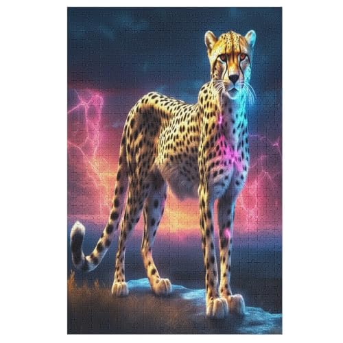 Gepard Puzzle 1000 Teile, Holzpuzzle Herausforderndes Geschicklichkeitsspiel Für Die Ganze Familie, Kinder Erwachsenenpuzzle Ab 12 Jahren 78×53cm von GGJJTT
