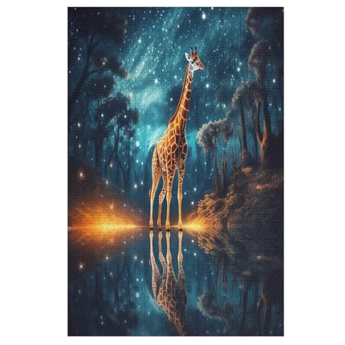 Giraffe Holzpuzzle Erwachsene - 1000 Teiliges Jigsaw Knobelspiel - Puzzle Für Erwachsene & Kinder - Outdoor & Reisespielzeug （78×53cm） von GGJJTT