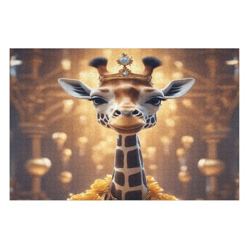 Giraffe Puzzles 1000 Teile Für Jugendliche Kreatives Holzpuzzlespielzeug Familienspiel Schwierigkeitsgrad Herausforderungspuzzles （75×50cm） von GGJJTT