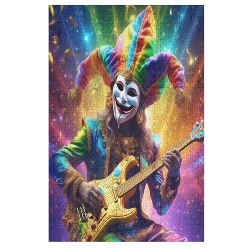 Gitarre Clown Holzpuzzle Erwachsene - 1000 Teiliges Jigsaw Knobelspiel - Puzzle Für Erwachsene & Kinder - Outdoor & Reisespielzeug （78×53cm） von GGJJTT