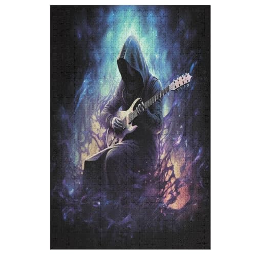 Gitarren Puzzle 1000 Teile, Holzpuzzle Für Erwachsene Kinder, Impossible Puzzles, Geschicklichkeitsspiel Für Die Ganze Familie （78×53cm） von GGJJTT
