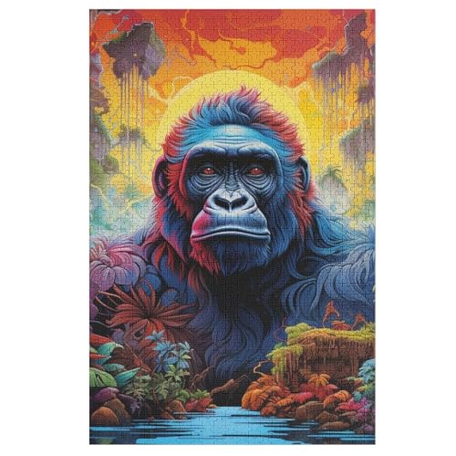 Gorilla Holzpuzzle 1000 Teile, Knobelspiele Für Erwachsene, Teenager, Puzzles Unmögliche - Kinder Puzzle Zimmer Deko 78×53cm Gorilla Holzpuzzle 1000 Teile, Knobelspiele Für Erwachsene, Teenager, Puzzles Unmögliche - Kinder Puzzle Zimmer Deko 78×53cm von GGJJTT