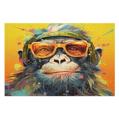 Gorilla – Puzzle 1000 Teile, Holzpuzzle, Herausforderndes Geschicklichkeitsspiel Für Die Ganze Familie, Kinder Erwachsenenpuzzle Ab 12 Jahren （75×50cm） von GGJJTT