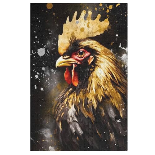 Hahn – Puzzle 1000 Teile, Holzpuzzle, Herausforderndes Geschicklichkeitsspiel Für Die Ganze Familie, Kinder Erwachsenenpuzzle Ab 12 Jahren （78×53cm） von GGJJTT