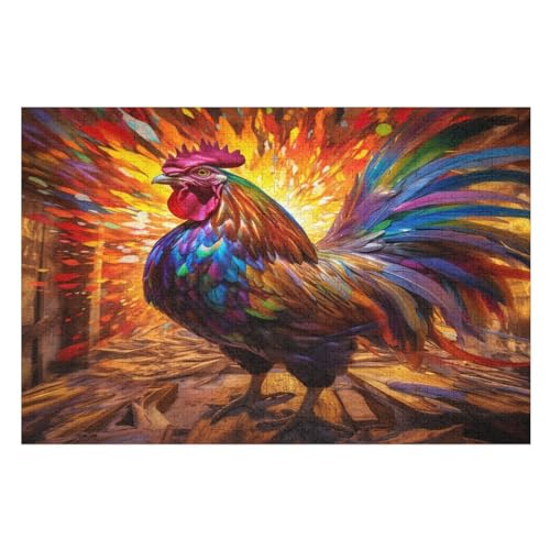 Hahns Puzzle 1000 Teile, Holzpuzzle Herausforderndes Geschicklichkeitsspiel Für Die Ganze Familie, Kinder Erwachsenenpuzzle Ab 12 Jahren 75×50cm Hahns Puzzle 1000 Teile, Holzpuzzle Herausforderndes Geschicklichkeitsspiel Für Die Ganze Familie, Kinder Erwachsenenpuzzle Ab 12 Jahren 75×50cm von GGJJTT