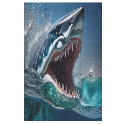 Hai Holzpuzzle 1000 Teile Klassische Puzzles Erwachsene Kinder Puzzle DIY Kit Holzspielzeug Einzigartiges Geschenk 78×53cm Hai Holzpuzzle 1000 Teile Klassische Puzzles Erwachsene Kinder Puzzle DIY Kit Holzspielzeug Einzigartiges Geschenk 78×53cm von GGJJTT