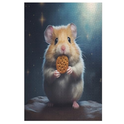 Hamster Holzpuzzle Erwachsene - 1000 Teiliges Jigsaw Knobelspiel - Puzzle Für Erwachsene & Kinder - Outdoor & Reisespielzeug （78×53cm） von GGJJTT