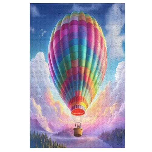Heißluftballon -Puzzle, 1000 Teile,Holzpuzzle Für Erwachsene Kinder, Lustiges Spielzeug, Denkspiel, Bildungsspiel, 78×53cm von GGJJTT