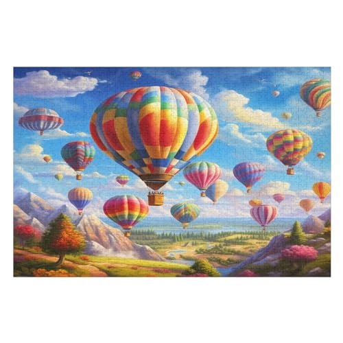 Heißluftballon Puzzle 1000 Teile, Holzpuzzle Herausforderndes Geschicklichkeitsspiel Kinder Erwachsenenpuzzle Ab 12 Jahren 75×50cm Heißluftballon Puzzle 1000 Teile, Holzpuzzle Herausforderndes Geschicklichkeitsspiel Kinder Erwachsenenpuzzle Ab 12 Jahren 75×50cm von GGJJTT