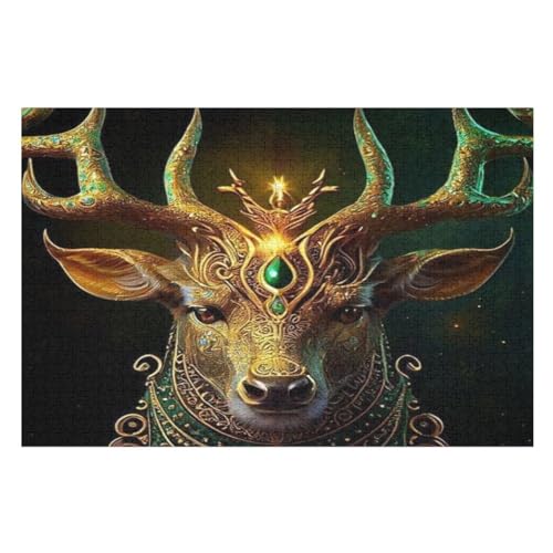 Hirsch 1000 Teile Puzzle, Holzpuzzle, Puzzles Für Erwachsene Kinder, 1000 Teile Puzzle Für Jugendliche & Erwachsene Lernspiel Herausforderungsspielzeug （75×50cm） von GGJJTT