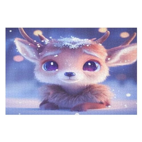 Hirsch 1000 Teile Puzzles Für Erwachsene, Impossible Puzzle, Geschicklichkeitsspiel Für Die Ganze Familie, Kinder Holzpuzzle 75×50cm Hirsch 1000 Teile Puzzles Für Erwachsene, Impossible Puzzle, Geschicklichkeitsspiel Für Die Ganze Familie, Kinder Holzpuzzle 75×50cm von GGJJTT