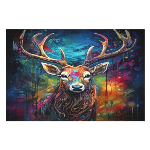 Hirsch Puzzle 1000 Teile, Holzpuzzle Für Erwachsene Kinder, Impossible Puzzles, Geschicklichkeitsspiel Für Die Ganze Familie 75×50cm Hirsch Puzzle 1000 Teile, Holzpuzzle Für Erwachsene Kinder, Impossible Puzzles, Geschicklichkeitsspiel Für Die Ganze Familie 75×50cm von GGJJTT