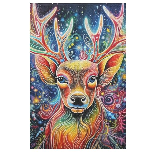 Hirsch Puzzle 1000 Teile, Holzpuzzle Herausforderndes Geschicklichkeitsspiel Für Die Ganze Familie, Kinder Erwachsenenpuzzle Ab 12 Jahren 78×53cm Hirsch Puzzle 1000 Teile, Holzpuzzle Herausforderndes Geschicklichkeitsspiel Für Die Ganze Familie, Kinder Erwachsenenpuzzle Ab 12 Jahren 78×53cm von GGJJTT