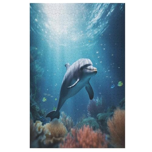 Holzpuzzle 1000 Teile, Delfin Puzzles Erwachsene Und Kinder, Am Besten Für Die Familienspielsammlung 78×53cm Holzpuzzle 1000 Teile, Delfin Puzzles Erwachsene Und Kinder, Am Besten Für Die Familienspielsammlung 78×53cm von GGJJTT