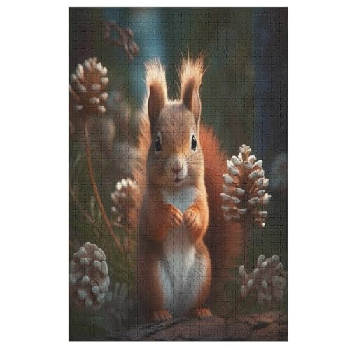 Holzpuzzle 1000 Teile, Eichhörnchen Puzzles Erwachsene Und Kinder, Am Besten Für Die Familienspielsammlung - Puzzle （78×53cm） von GGJJTT