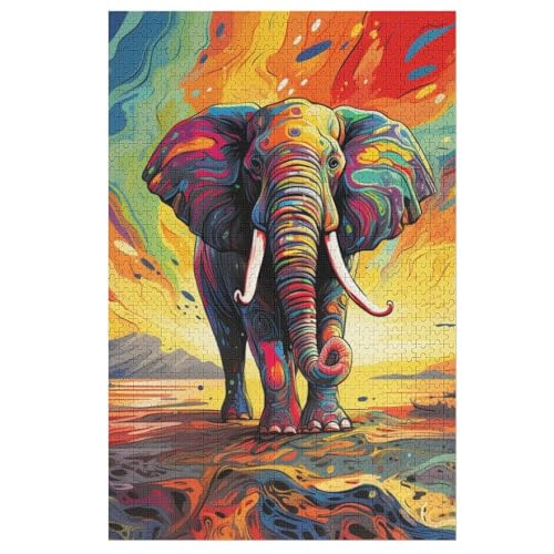 Holzpuzzle 1000 Teile, Elefant Puzzles Erwachsene Und Kinder, Am Besten Für Die Familienspielsammlung 78×53cm Holzpuzzle 1000 Teile, Elefant Puzzles Erwachsene Und Kinder, Am Besten Für Die Familienspielsammlung 78×53cm von GGJJTT