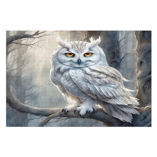 Holzpuzzle 1000 Teile, Eule Puzzles Erwachsene Und Kinder, Am Besten Für Die Familienspielsammlung - Puzzle （75×50cm） von GGJJTT