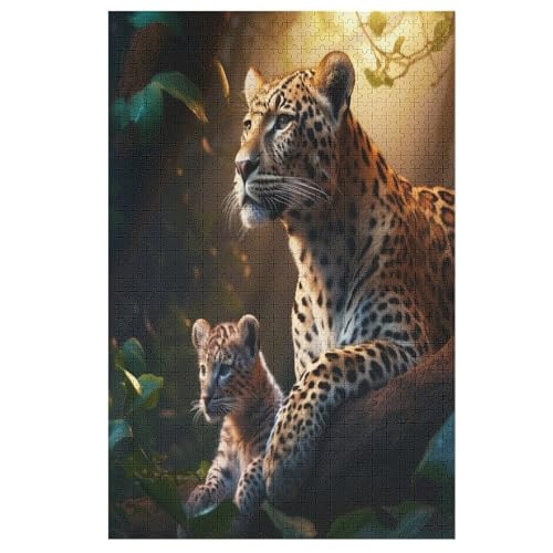 Holzpuzzle 1000 Teile, Leopard Puzzles Erwachsene Und Kinder, Am Besten Für Die Familienspielsammlung 78×53cm Holzpuzzle 1000 Teile, Leopard Puzzles Erwachsene Und Kinder, Am Besten Für Die Familienspielsammlung 78×53cm von GGJJTT