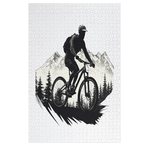 Holzpuzzle 1000 Teile, Mountainbike Puzzles Erwachsene Und Kinder, Am Besten Für Die Familienspielsammlung 78×53cm von GGJJTT