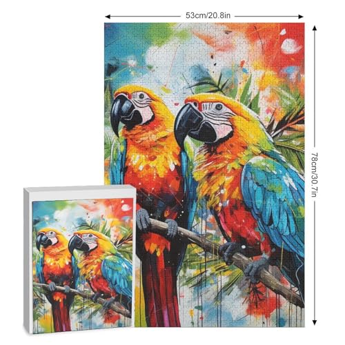Holzpuzzle 1000 Teile, Papagei Puzzles Erwachsene Und Kinder, Am Besten Für Die Familienspielsammlung 78×53cm Holzpuzzle 1000 Teile, Papagei Puzzles Erwachsene Und Kinder, Am Besten Für Die Familienspielsammlung 78×53cm von GGJJTT