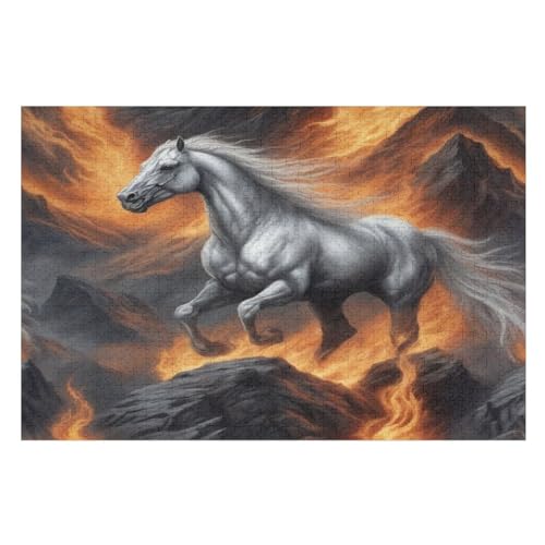 Holzpuzzle 1000 Teile, Pferd Puzzles Erwachsene Und Kinder, Am Besten Für Die Familienspielsammlung - Puzzle （75×50cm） von GGJJTT