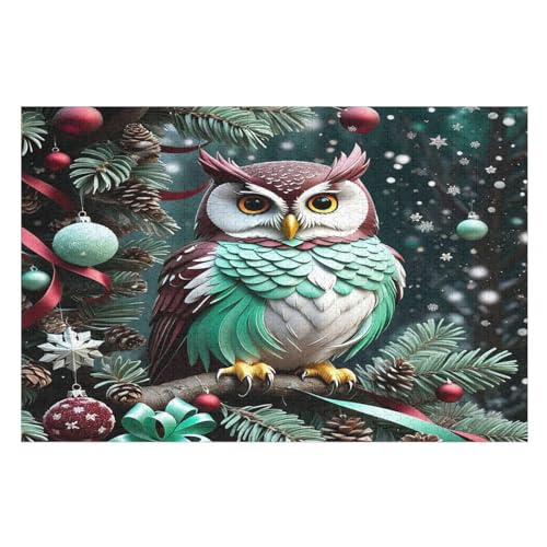 Holzpuzzle Animal Eule Puzzle 1000 Teile Erwachsene Klassische Pädagogisches Spielzeug Kinder Lernspiel Herausforderndes Puzzles Raumdekoration Detailreiches Geschenk （75×50cm） von GGJJTT