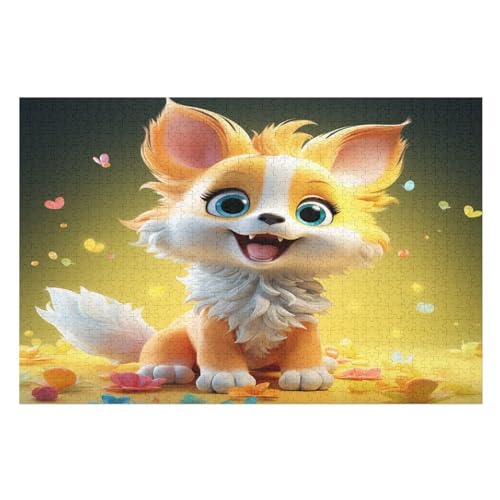 Holzpuzzle Fuchs Puzzle 1000 Teile Erwachsene Klassische Pädagogisches Spielzeug Kinder Lernspiel Herausforderndes Puzzles 75×50cm von GGJJTT