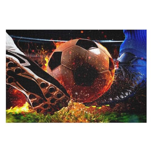Holzpuzzle Fußball and Fire Puzzle 1000 Teile Erwachsene Klassische Pädagogisches Spielzeug Kinder Lernspiel Herausforderndes Puzzles 75×50cm Holzpuzzle Fußball and Fire Puzzle 1000 Teile Erwachsene Klassische Pädagogisches Spielzeug Kinder Lernspiel Herausforderndes Puzzles 75×50cm von GGJJTT