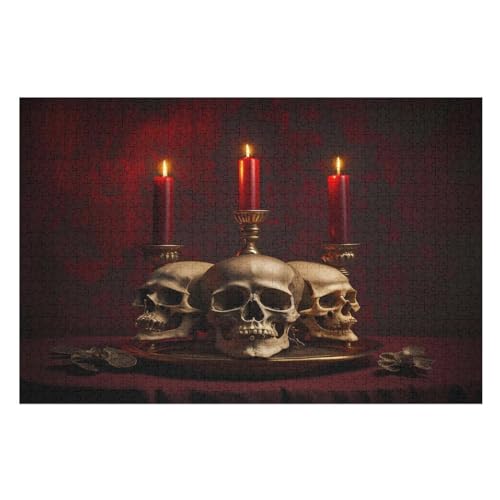 Holzpuzzle Horrorkunst Puzzle 1000 Teile Erwachsene Klassische Pädagogisches Spielzeug Kinder Lernspiel Herausforderndes Puzzles 75×50cm von GGJJTT
