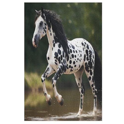 Holzpuzzle Horse Puzzle 1000 Teile Erwachsene Klassische Pädagogisches Spielzeug Kinder Lernspiel Herausforderndes Puzzles 78×53cm von GGJJTT